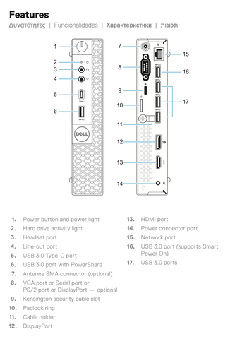 Купить Рабочая станция Dell OptiPlex 7050 Micro 35W( i5 7500T 8GB